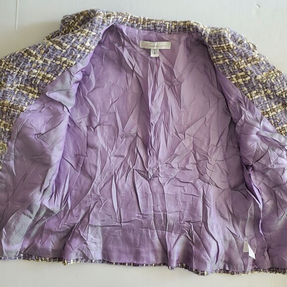 VTG Lilac Bouclé Tweed Jacket Renfrew Collection Double Breasted Sz 8 Coquette - Picture 7 of 11